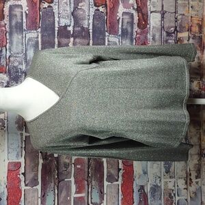 Joseph A Grey/Silver Lurex Silk Blend V Neck Sweater